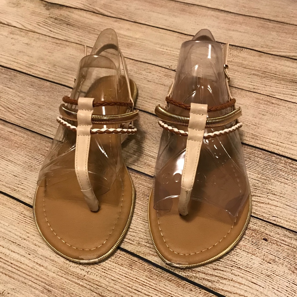 Gold/Tan Sandals - Nicole